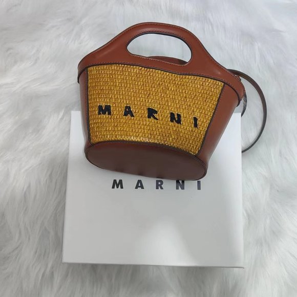 Marni Handbags - Marni Brown Tropicalia toteBag